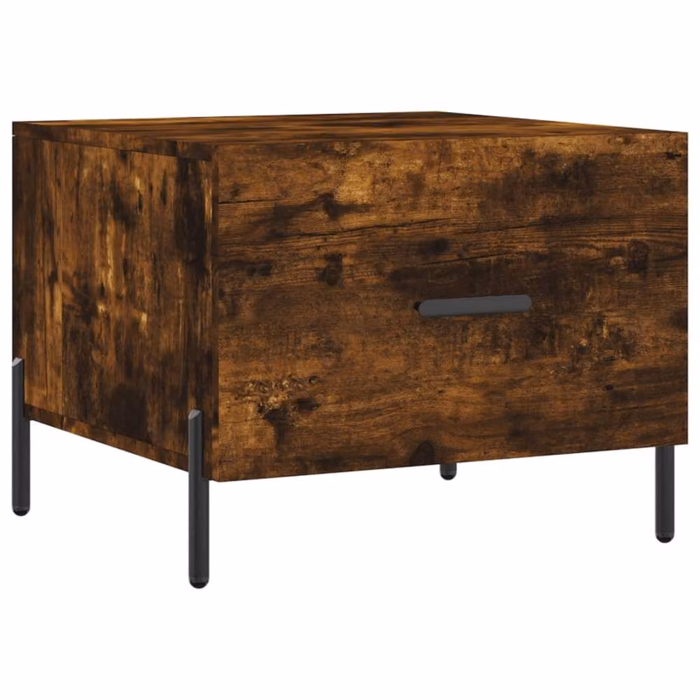 Berkfield Home Set of 2 Smoked Oak Coffee Tables in Brown, W/D/H: 50 x 50 x 40 cm – 4