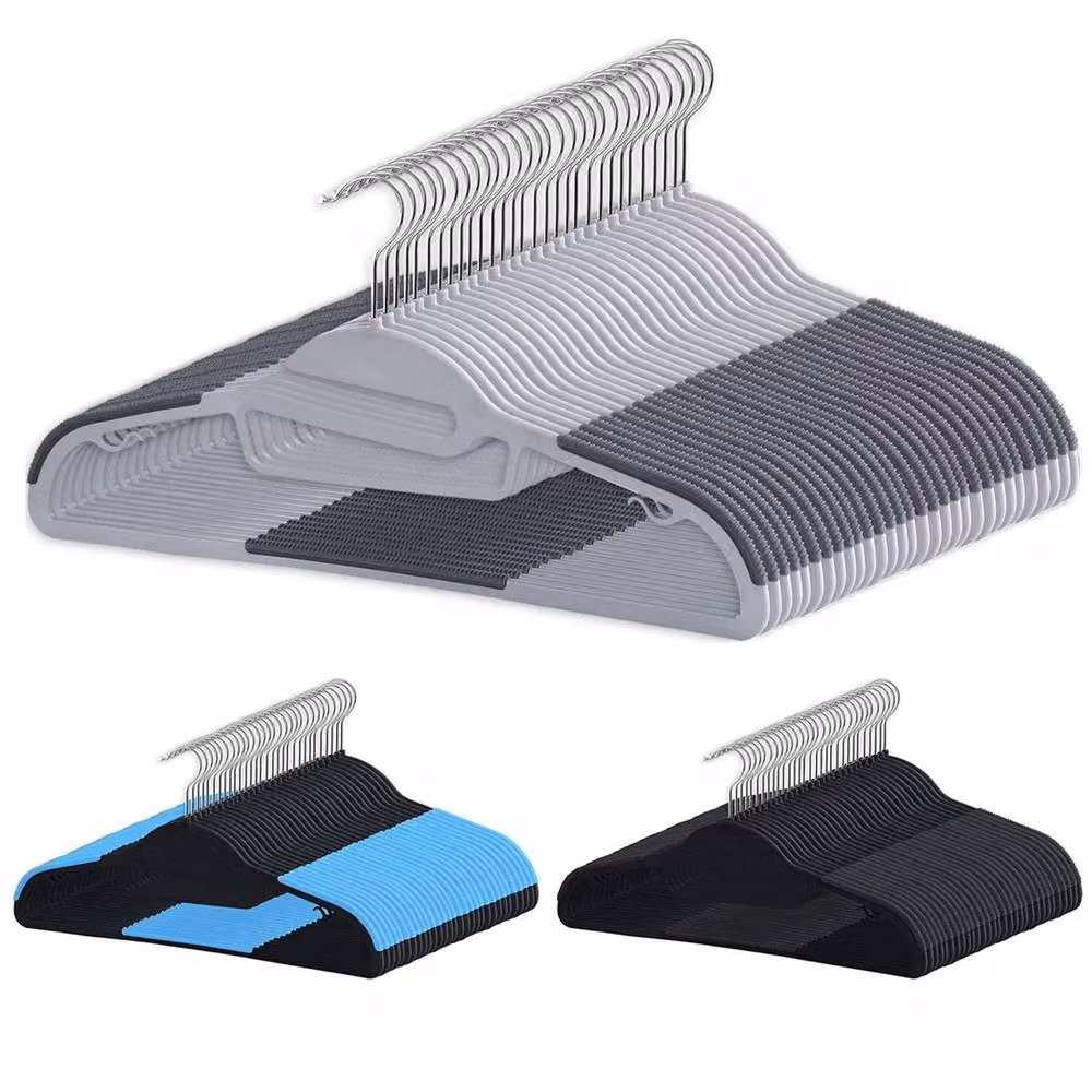 NESTLUNE 30-Piece Non-Slip Plastic Space-Saving Clothes Hangers in Black – 5