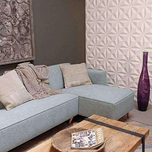 WALPLUS Cullinans 3D Geometric Wall Panel, White – 2