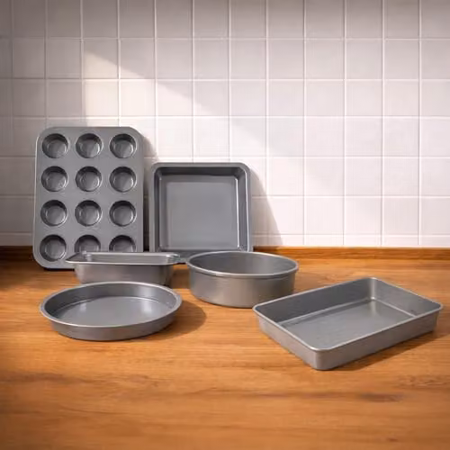 Carter & Clay 6 Piece Non-Stick Rectangular Steel Baking Set in Silver and Grey – 3