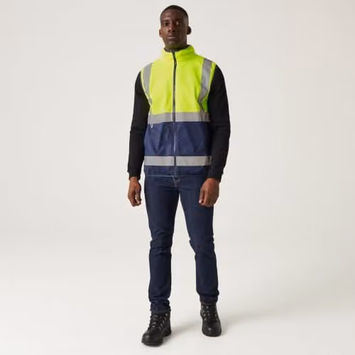 Regatta Men's Hi-Vis Class 1 Full Zip Polyester Vest in Yellow and Blue, Size: XXL – 2