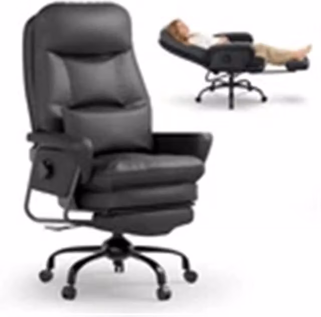 Nordara Ergonomic Black PU Leather Office Chair for Home and Office