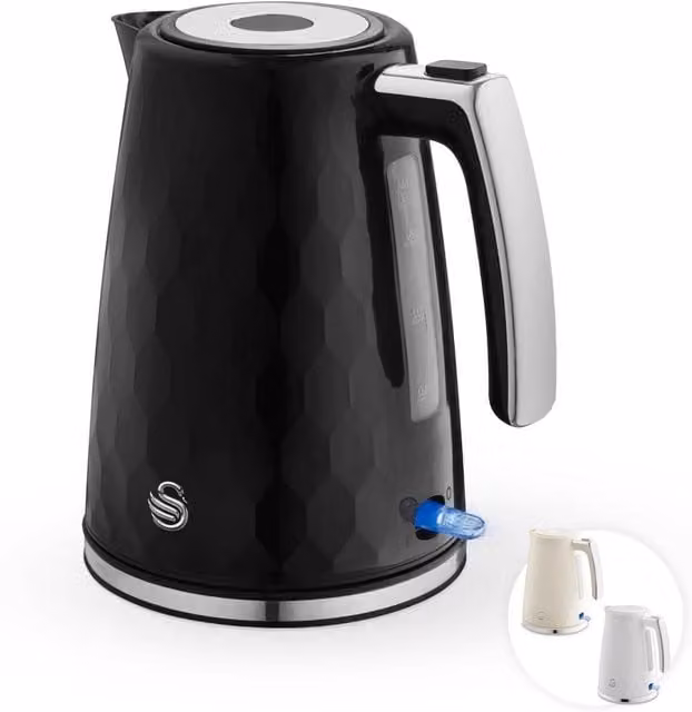 Swan Hexton 1.7 l 3 kW Kettle in Black with Limescale Filter