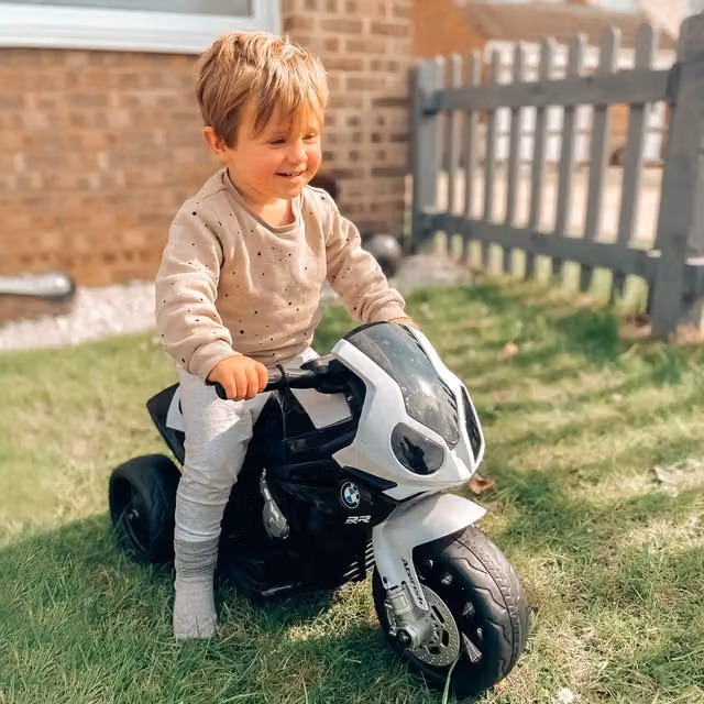 HOMCOM BMW Licensed Electric Kids Ride on Motorcycle with Headlights and Music, Black