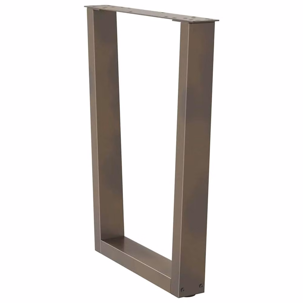 Berkfield Home V-Shape Dining Table Legs, 3 Piece Set, Brown Steel, H: 72-73.3 cm x W: 70 cm – 2