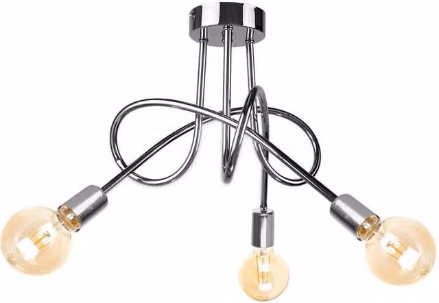 Netlighting Rumba Multi Arm Semi Flush Ceiling Light in Silver, Diameter: 50 cm, 3x E27
