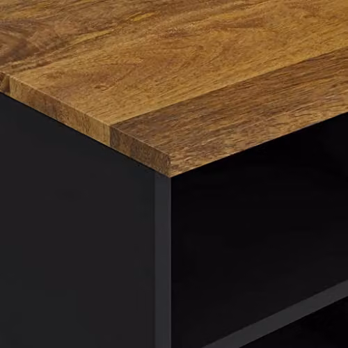 vidaXL Rustic Brown TV Cabinet made from Mango and Engineered Wood, W: 80 cm, D: 33 cm, H: 46 cm – 3