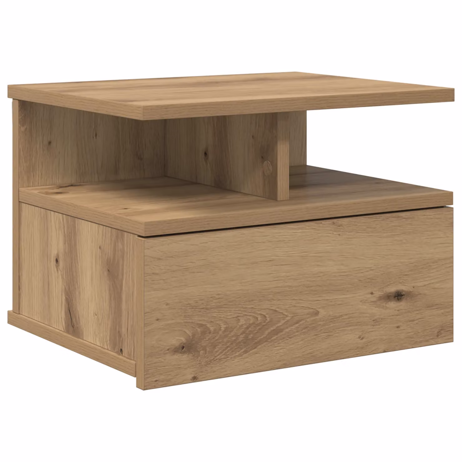 Berkfield Home Artisan Oak Floating Nightstand in Beige, W: 40 cm, D: 31 cm, H: 27 cm – 2