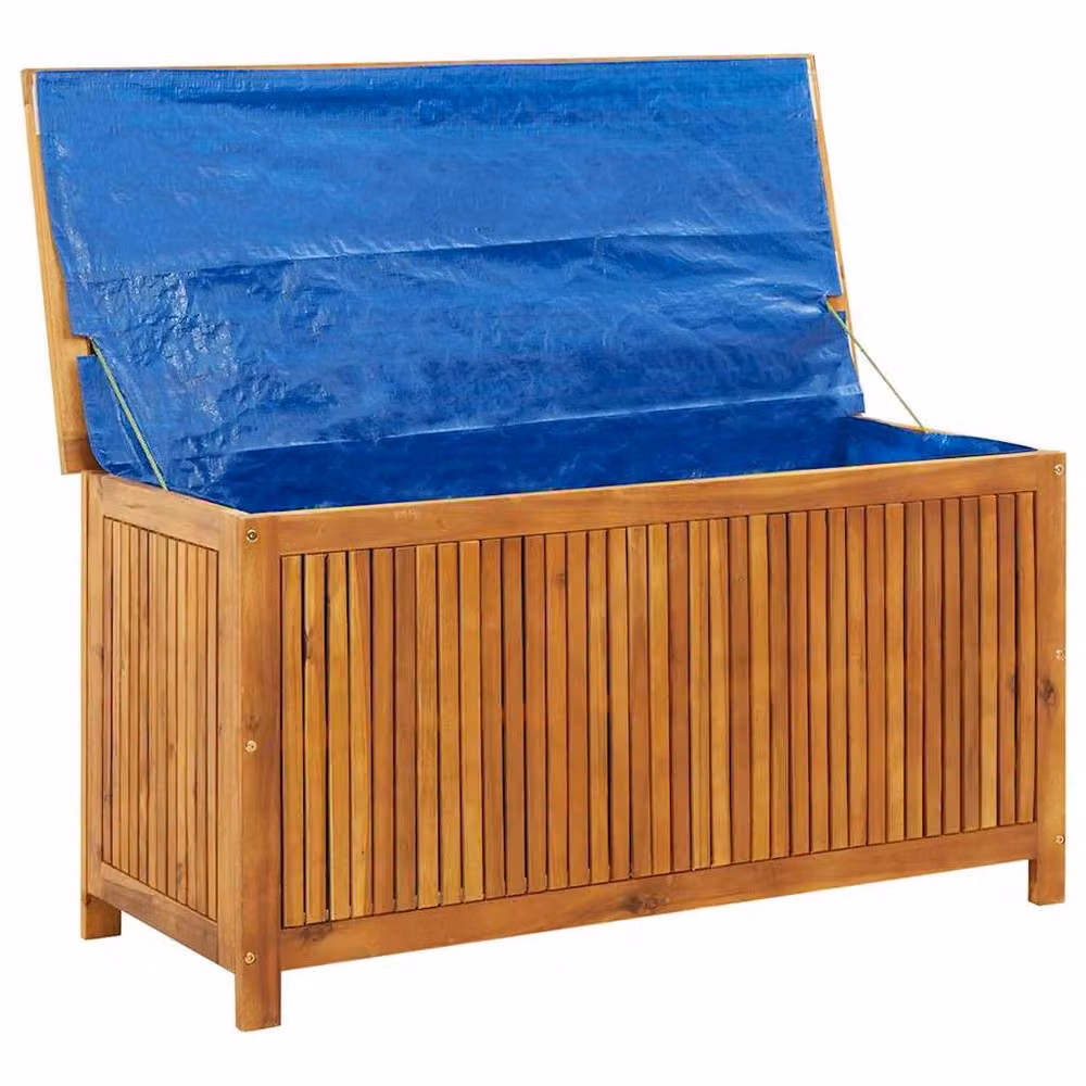 Berkfield Home Garden Storage Box in Brown Solid Acacia Wood, W/D/H: 113 x 50 x 58 cm – 3