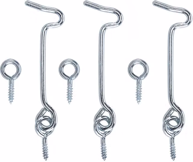 Garden Mile Galvanised Steel Hook and Eye Set in Silver
