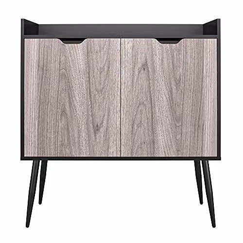 DHP Furniture Copley Bar Cabinet in Black and Brown Oak Look, W/D/H: 92 x 41 x 97 cm – 3