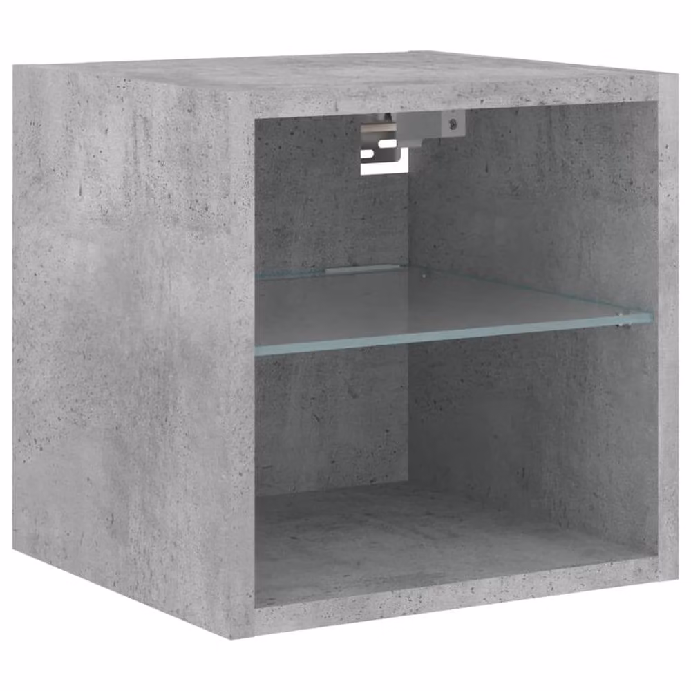 Berkfield Home Modern TV Wall Cabinet with LED Lights in Concrete Grey, W/D/H: 30 x 28.5 x 30 cm – 4