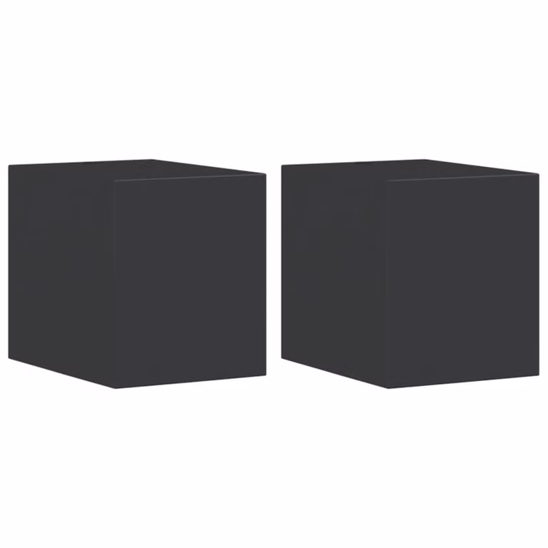 Berkfield Home Set of 2 Modern Black Outdoor Wall Lights in Die-cast Aluminium and Glass