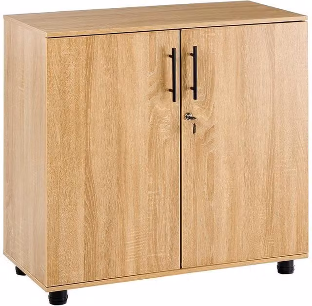 Moderna MMT Oak Storage Cabinet in Brown with 2 Locking Hinged Doors and Internal Shelves, W/D/H: 75.0 x 40.0 x 80.0 cm – 1