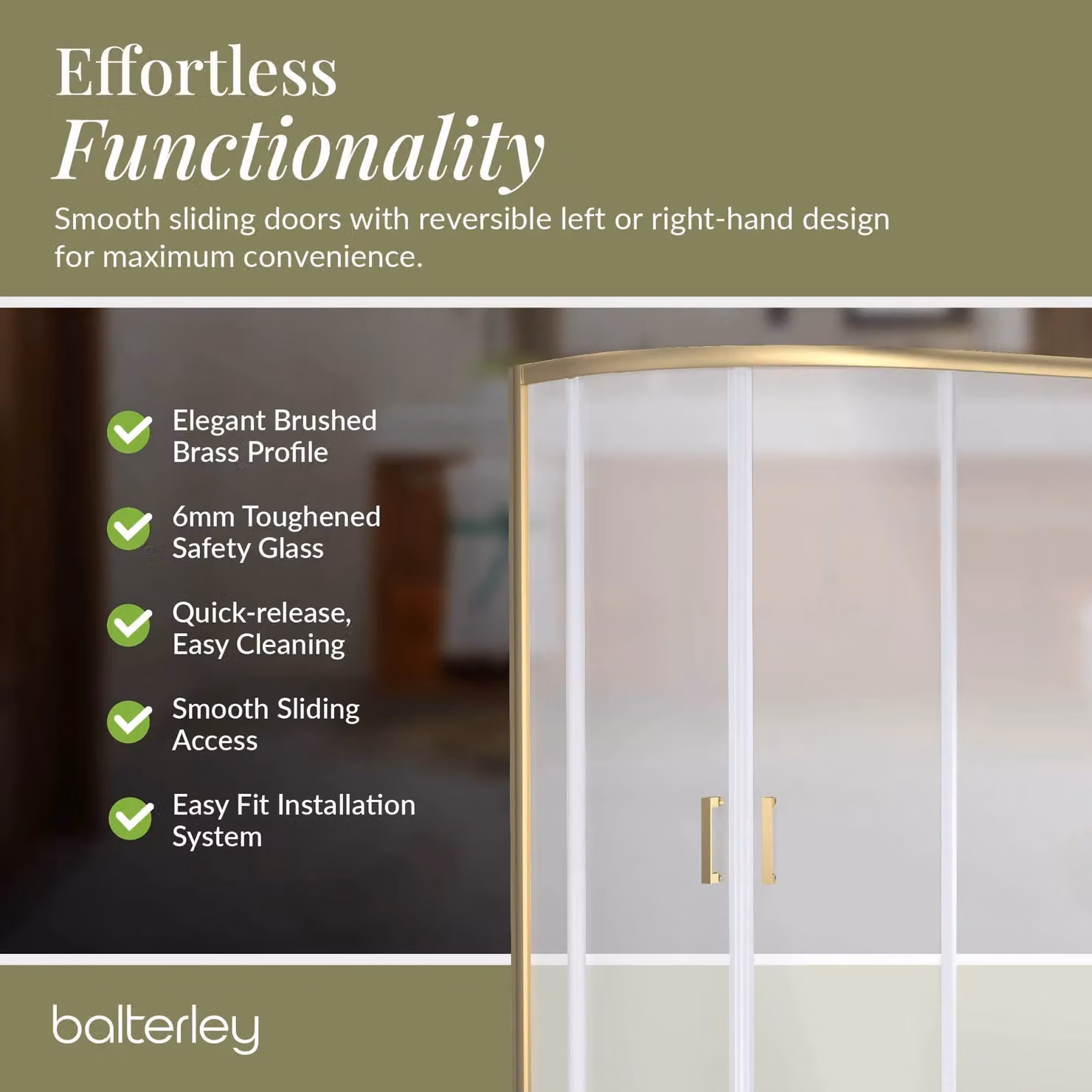 Balterley Offset Quadrant Corner Shower Enclosure, Gold – 4