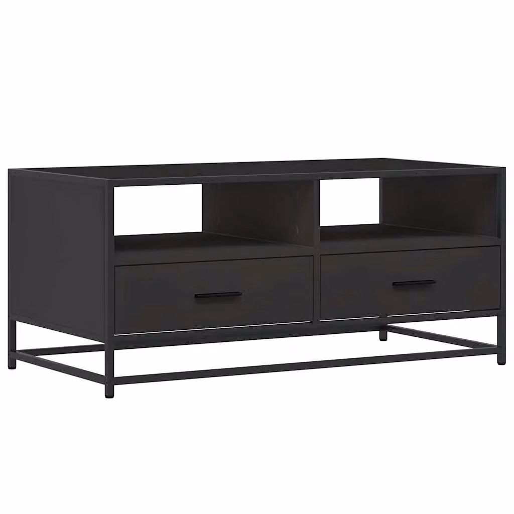 Berkfield Home Industrial Black Coffee Table in Engineered Wood and Metal, W/D/H: 100 x 50 x 45 cm – 2