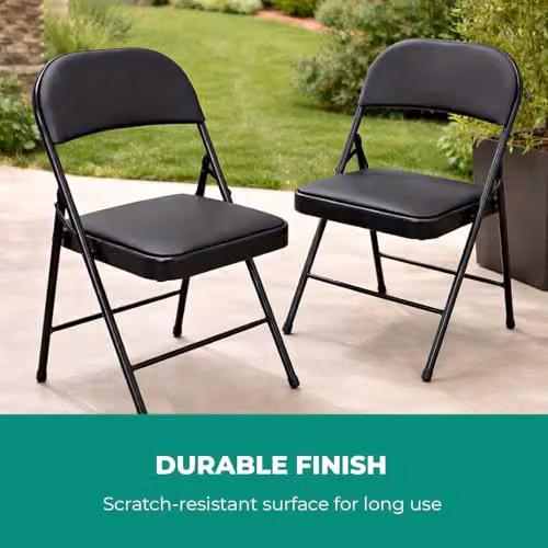 Royalford Heavy Duty Folding Padded Chair with Metal Frame in Black – 6