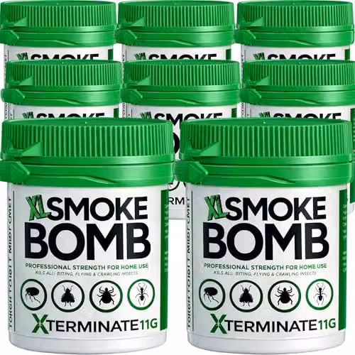 Xterminate XL Smoke Bomb Fogger Insect Killer for Fleas, Bed Bugs and Beetles, White, 8 x 11g – 4