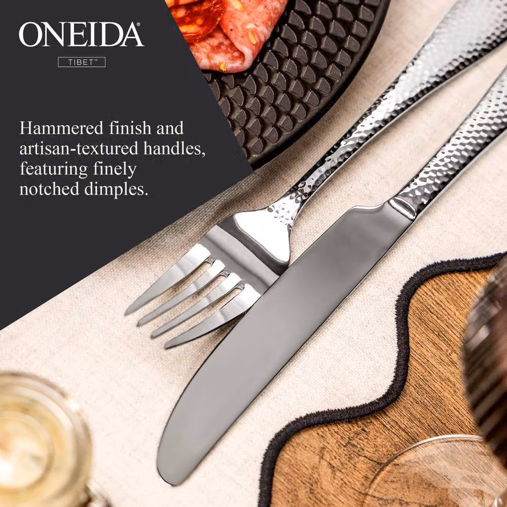 Oneida Tibet 16 Piece Polished Stainless Steel Cutlery Set in Silver – 5