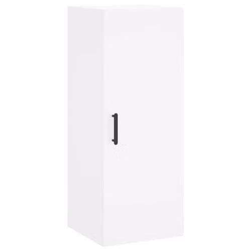 vidaXL Wall Mounted Cabinet in White with Hinged Doors and Internal Shelves, W/D/H: 34.5 x 34 x 90 cm