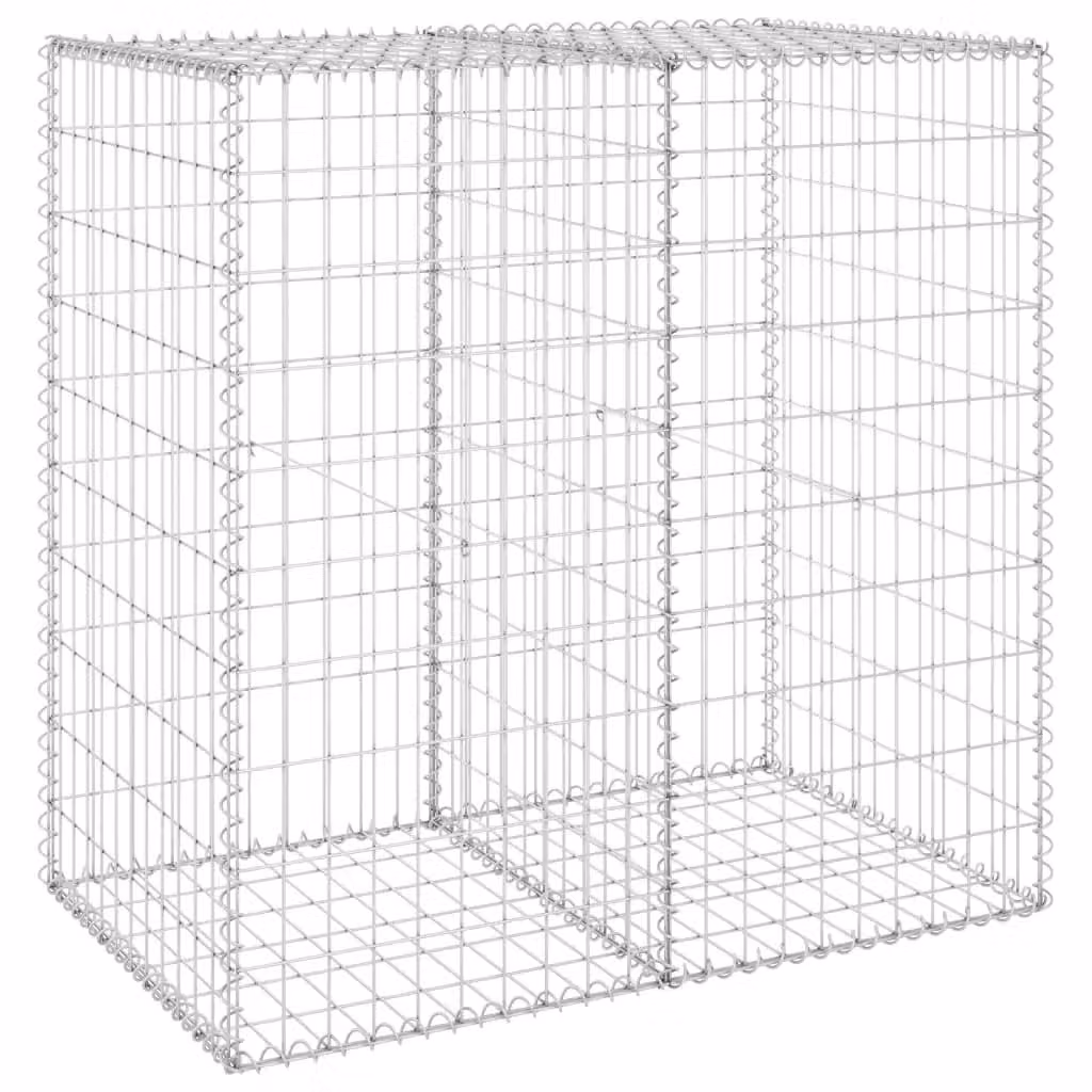 Berkfield Home Silver Galvanised Steel Gabion Wall with Covers, W/D/H: 100 x 60 x 100 cm – 2