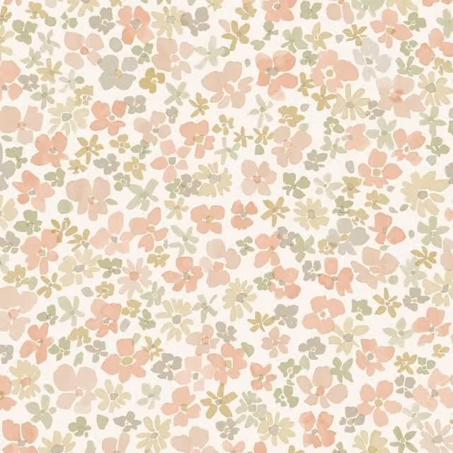 Grandeco Veronica Ditsy Daisy Floral Nursery Textured Wallpaper in Pale Pink
