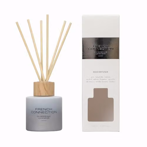 French Connection Ombre Collection Shimmering Lavender Scented Reed Diffuser and Trio Gift Set, 100ml, Purple
