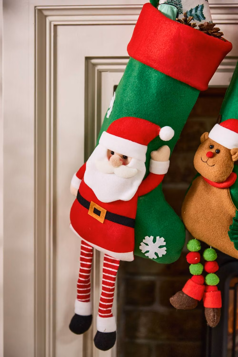 Dibor Set of 2 Christmas Character Hanging Legs Stockings for Children in Multicolour Textile – 2