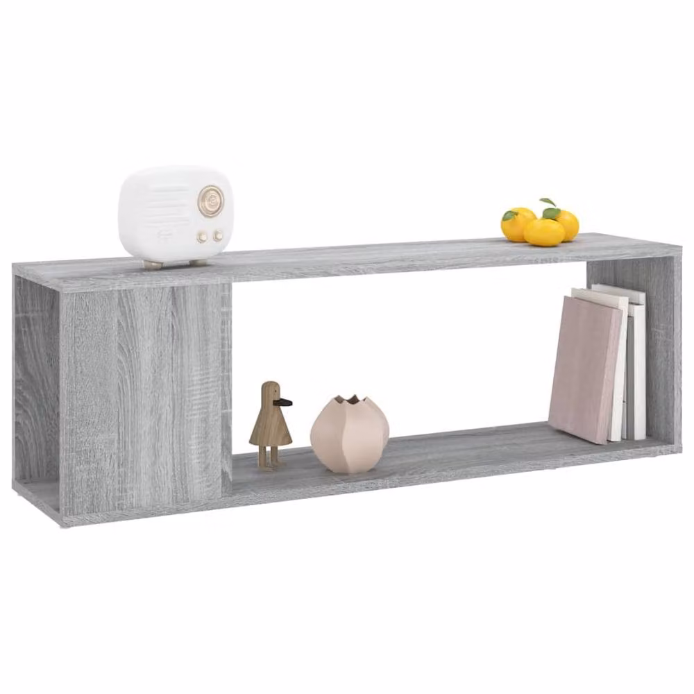 Berkfield Home Grey Sonoma TV Cabinet in Engineered Wood W: 100 cm, D: 24 cm, H: 32 cm – 3