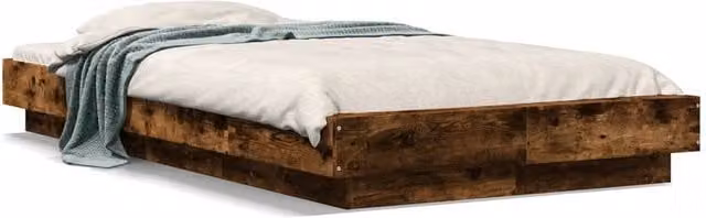 Berkfield Home Smoked Oak Small Single Bed Frame in Brown, W: 75 cm, L: 190 cm