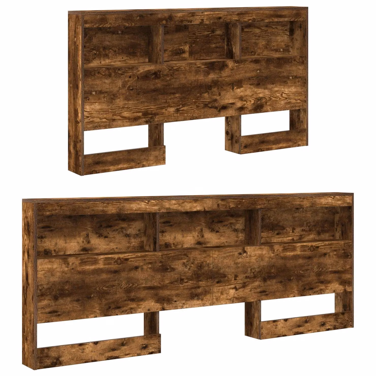 Berkfield Home Smoked Oak Storage Headboard with Integrated Shelf, Brown, Width: 150 cm – 3
