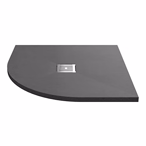 nuie NLT71106 Modern Slimline Quadrant Corner Shower Tray, Slate Grey, W/D: 900 x 900 mm