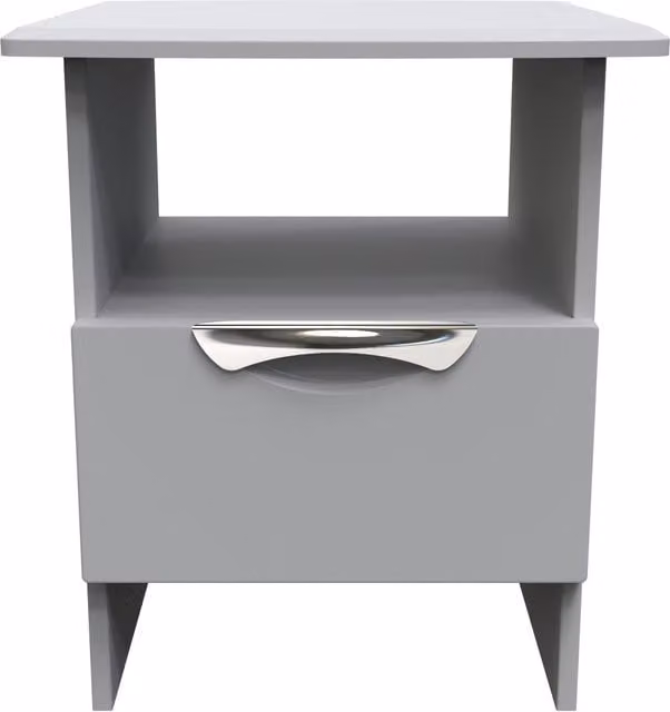 2 U Holborn Ready Assembled Lamp Table with 2 Bottom Drawers in Grey