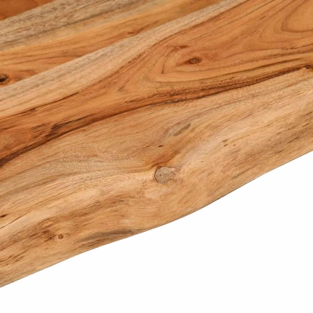 Berkfield Home Rectangular Acacia Solid Wood Wall Shelf with Live Edge, Brown, W: 60 cm, D: 30 cm, H: 2.5 cm – 4