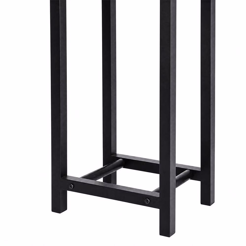 Levede Steel Firewood Rack, Black Compact Freestanding Metal Log Holder for Living Room or Garden – 4
