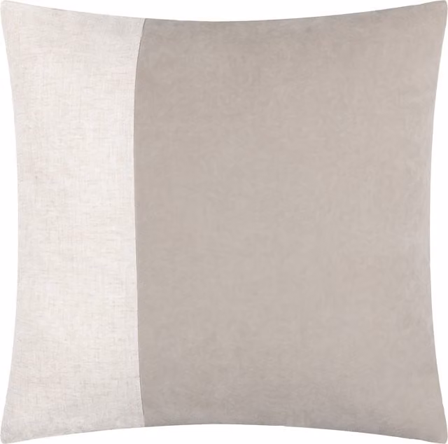 Make It A Home Morden Soft-Washed Velvet Square Cushion in Beige or Grey with Feather Filling