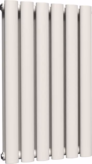 Lux Heat Oval Horizontal Double Radiator in White, W: 60.0 cm, H: 36.0 cm, D: 36.0 cm