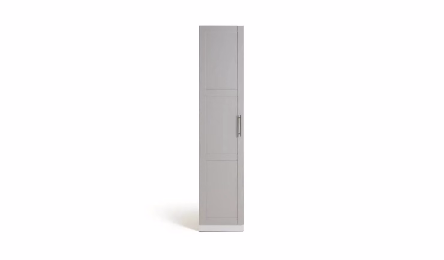 Munich Panelled 1 Door Wardrobe in Grey, H 210.5 x W 58.5 x D 45.3 cm