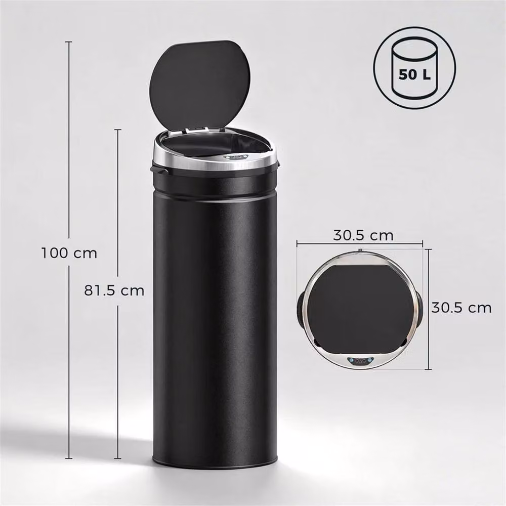 SPETLEK 50L Sensor Bin, Fingerprint-Proof Stainless Steel Kitchen Bin, Black – 2