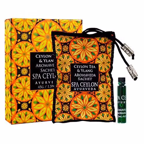 Spa Ceylon Ceylon Tea and Ylang Aromaveda Sachet with 2ml Essential Oil in Yellow – 3