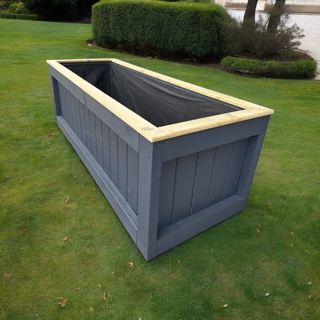 Buttercup Farm Kent Wooden Raised Bed Planter in Blue, Black, Gold or Grey, W: 60 cm, D: 180 cm, H: 60 cm – 4