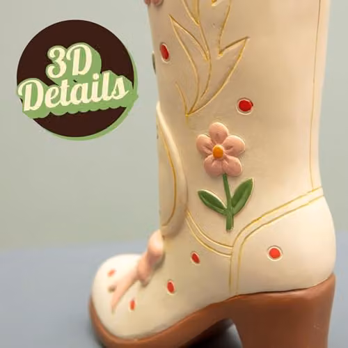 Boxer Gifts Giddy Up Cowboy Boots Ceramic Vase in Multicolour – 3