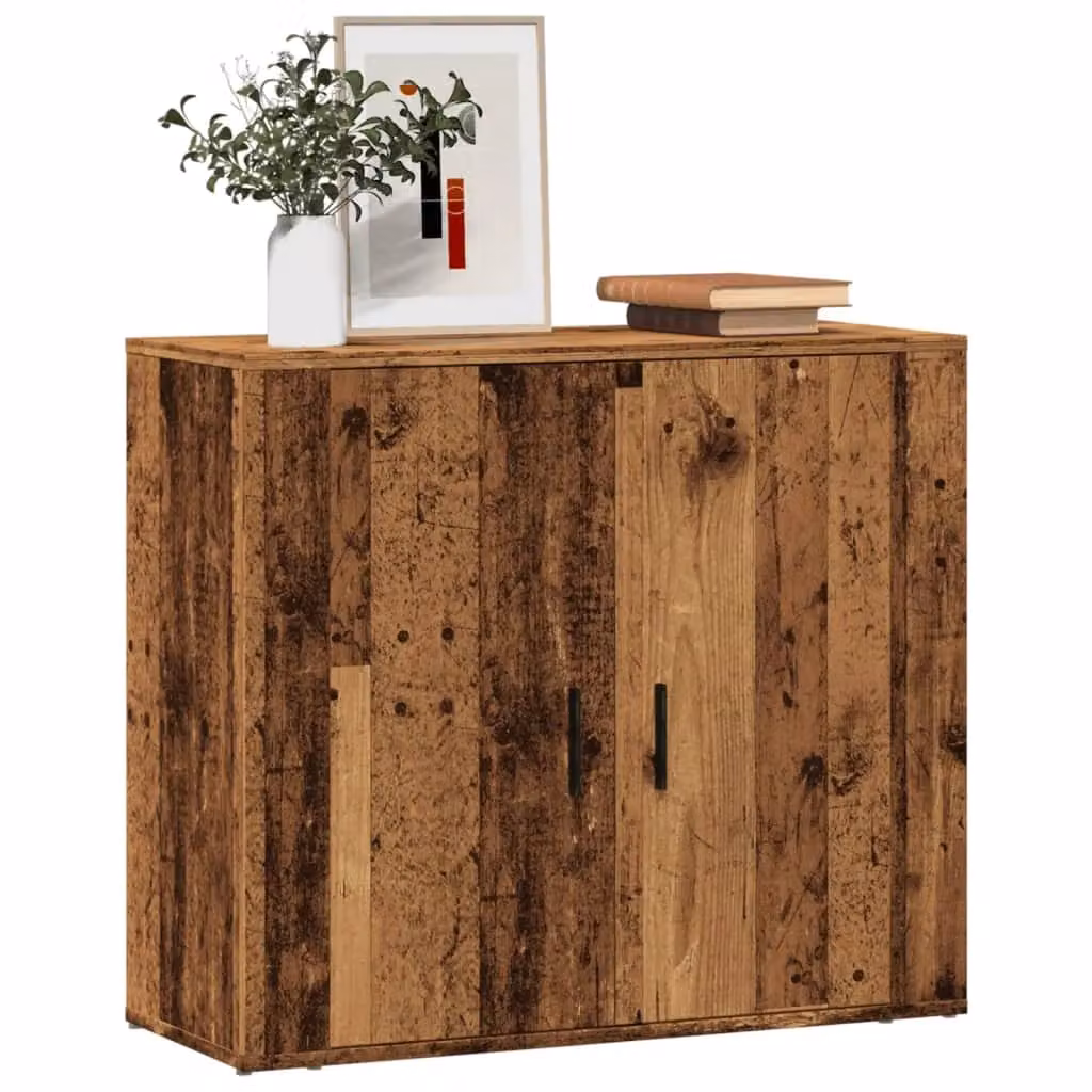 Berkfield Home Rustic Old Wood Sideboard in Brown, W/D/H: 80 x 33 x 70 cm – 3