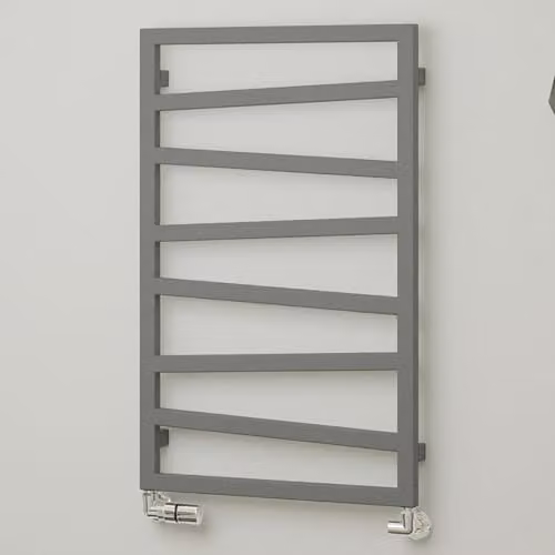 Terma Steel Towel Rail with Integrated Valve in Salt n Pepper Grey, H 83.5 cm x W 50.0 cm – 1