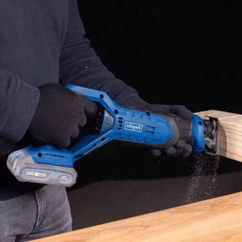 Scheppach C-RS100-X Cordless Reciprocating Saw, 20V IXES Series, 2800rpm, 20mm Stroke with LED Work Light, Blue Bare Tool – 3