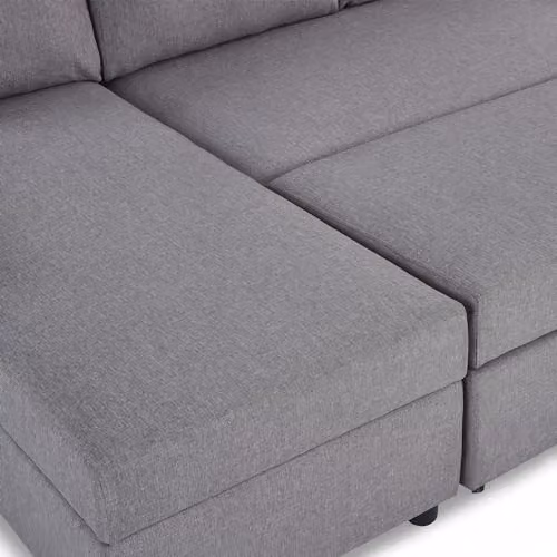Julian Bowen Angel Grey Fabric 3 Seater Corner Sofa Bed with Pull Out Drawer – 3