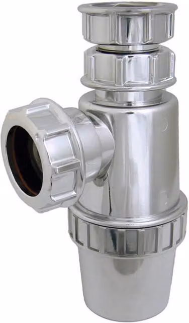 FloPlast Silver Chrome Style Telescopic Bottle Trap with 76mm Seal and 40mm Connection