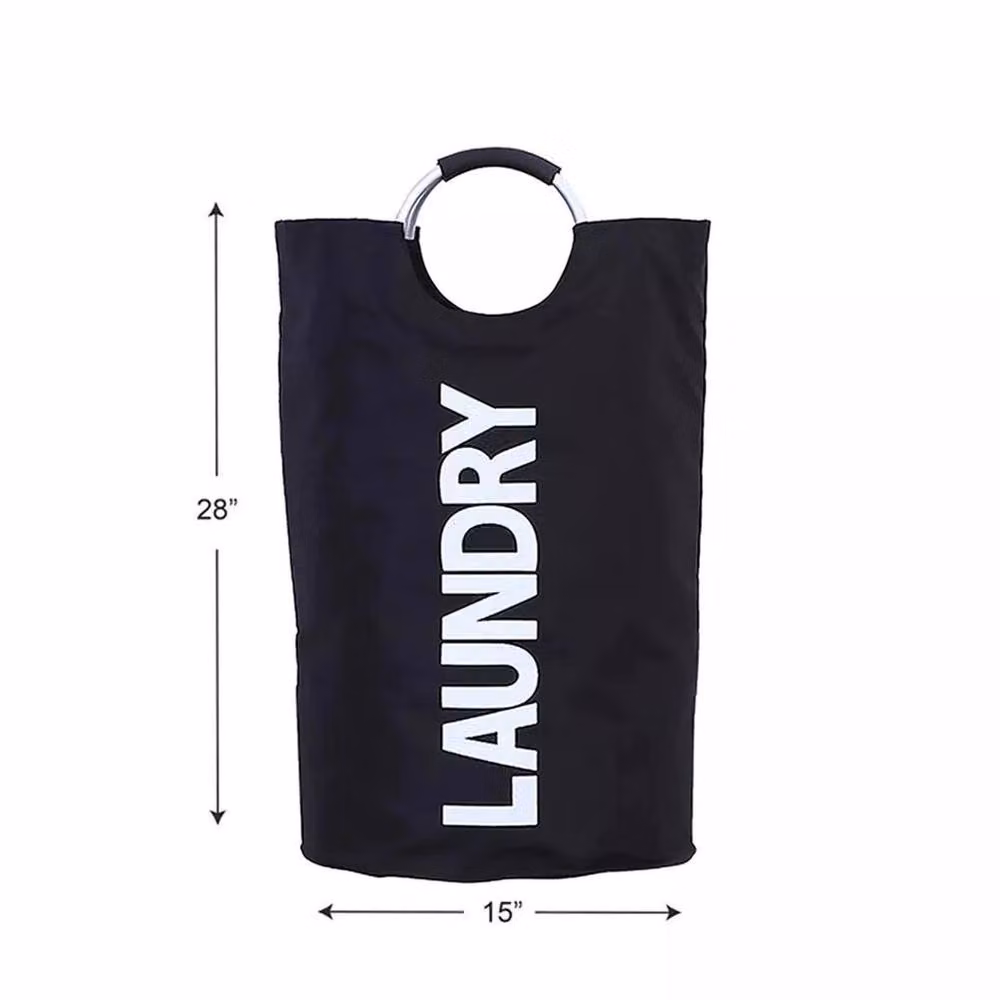 Kelvenix Black Collapsible Laundry Hamper with Handles, Fabric and Aluminium Construction – 2