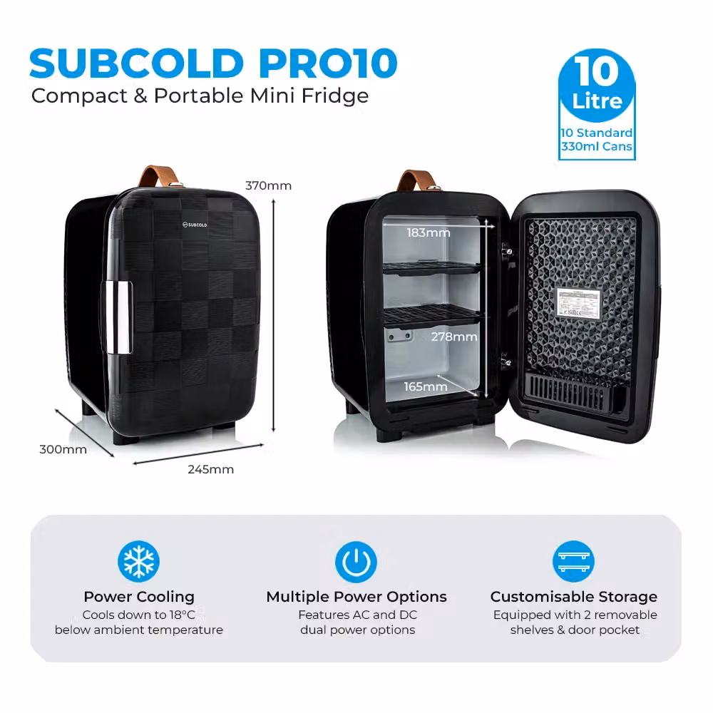 Subcold Pro 10L Mini Fridge in Black – 6