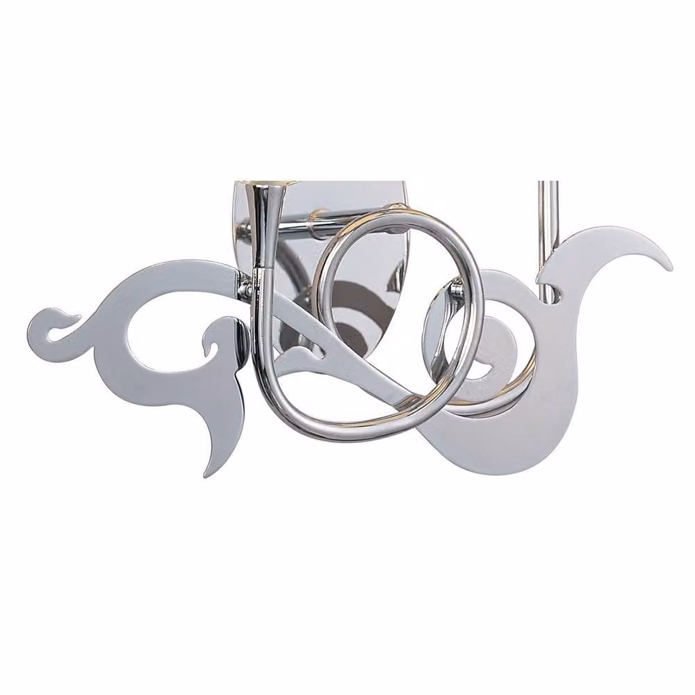 Netlighting Acanto 2-Light Switched Wall Lamp with E14 Sockets in Chrome and Black – 3